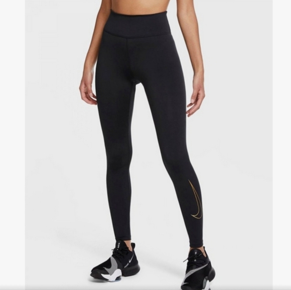 Nike Standard Fit Mid Rise High Waist Full Length Leggings NWT Size Medium - Picture 1 of 10